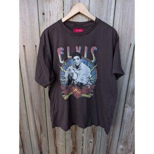 Elvis Presley x Shoe Palace T Shirt Brown Short Sleeve Large Double Sided